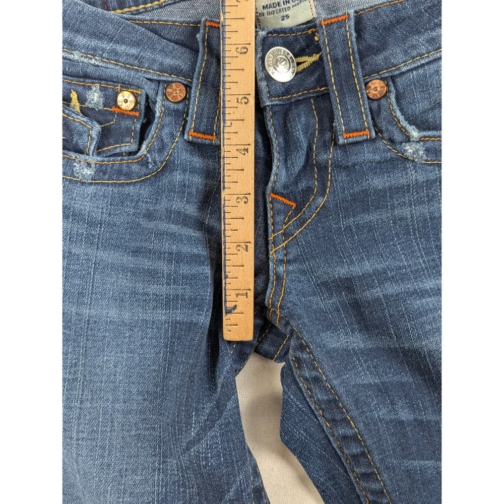 True Religion Billy Men Dark Wash Straight Leg Flap Pocket Jeans Size 25 USA